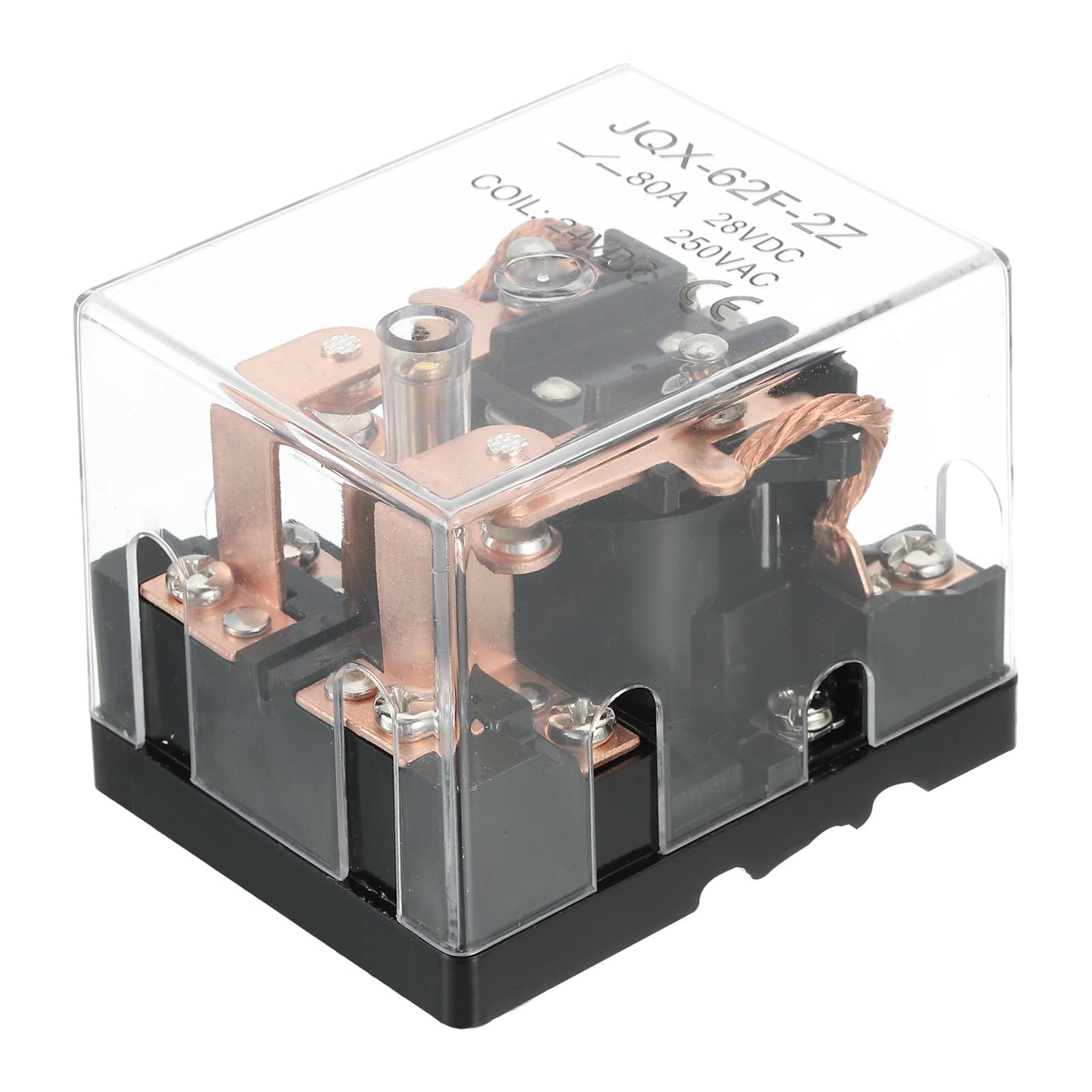 新品 PATIKIL DC24V 80A 電磁リレー、大電力リレー DPDT 2NO 2NC 8端子 DINレール取付型