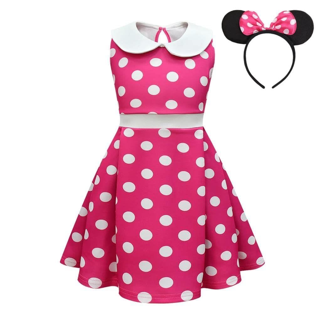 新品 [Dressy Daisy] 赤ちゃん 女の子 水玉 ポルカドット ファンシードレス ハロウィン コスチューム 誕生日パーティー 衣装 マウス耳付き ヘアフープ ホットピンク 3～4歳 5,069円