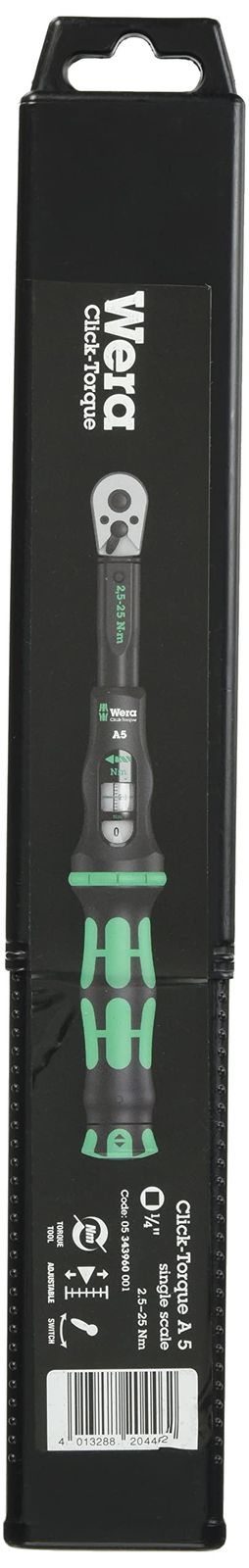 新品 Ｗｅｒａ Ａ５ クリックトルクレンチ ２．５?２５Ｎｍ １／４ 343960