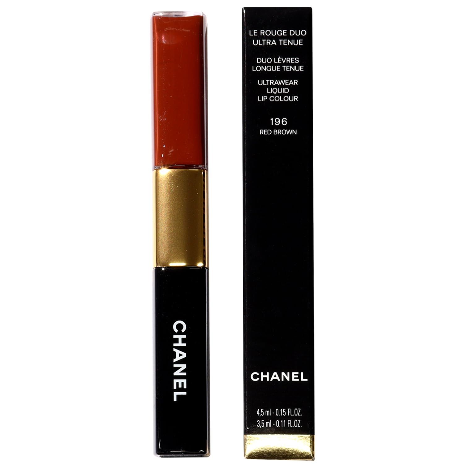 新品 [ラッピング済み/ショップバッグ付き] CHANEL シャネル ル ルージュ デュオ ウルトラ トゥニュ リップ 口紅 リップグロス (196 レッドブラウン)