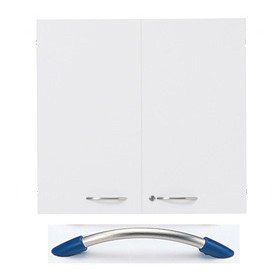 新品 プラス Garage 収納庫 本棚 書棚KK用扉 2段用 KK-70D 白/青 411641