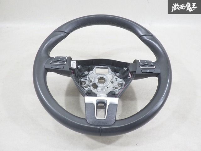 【ストア出品】 VW 純正 1K 5K GOLF ゴルフ6 カブリオレ 1.4 TSI H25年 右H ステアリング ホイール ハンドル レザー 即納 内装 棚3-2