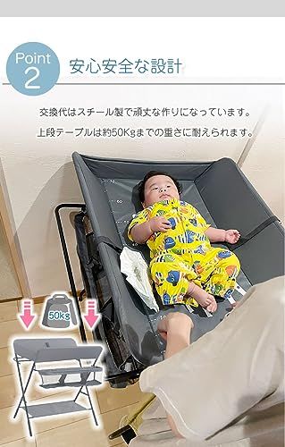 【新品】おむつ替え台 赤ちゃん おむつ交換台 オムツ替え 折りたたみ 新生児 出産祝い ギフト (グレー（高さ調整なし／キャスターなし）) b7990c0a