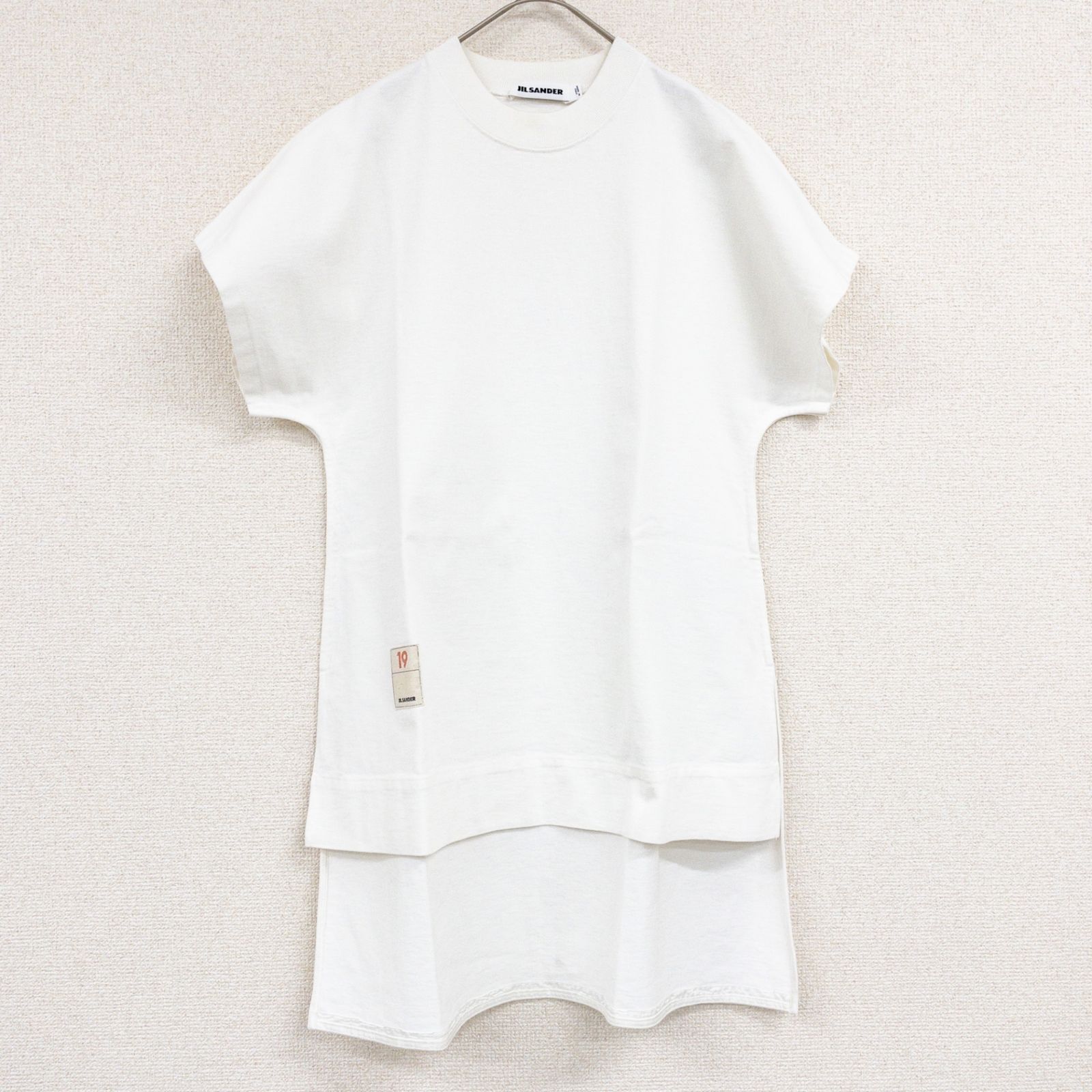 JIL SANDER ジルサンダー Tシャツ トップス カットソー ロング コットン ホワイト イタリア製 レディース M a01232