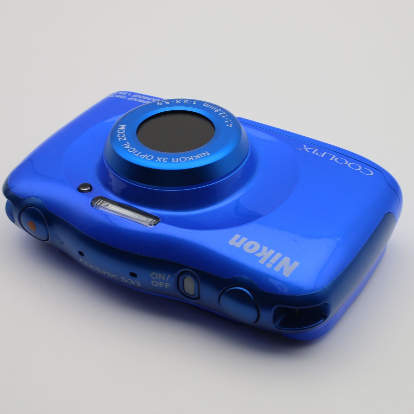 極上品】 Nikon COOLPIX S33 ブルー 防水 1317万画素 デジタルカメラ