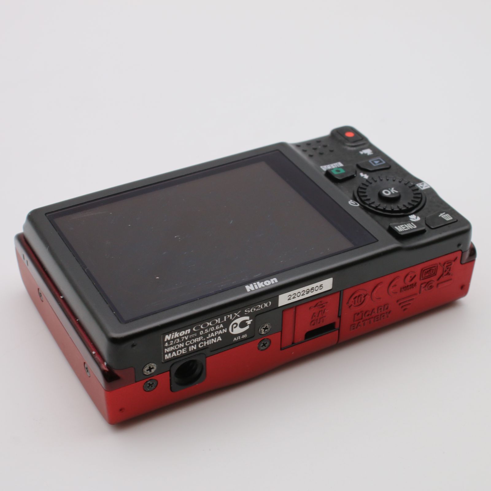 美品】 Nikon COOLPIX S6200 レッド デジタルカメラ #082VV05102