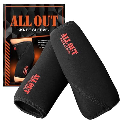 ALLOUT ニースリーブ【横川尚隆選手 愛用】膝への負担を軽減 膝サポーター 筋トレ スクワット 7mm 正規品 オールアウト (2XL)pms 68bf9fa2