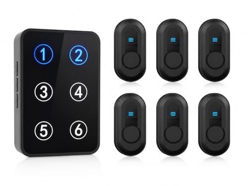 DAYTECH ナースコール 家庭用,呼び出しベル ワイヤレス 介護用品 呼出ベル 5段階音量調節 38曲選択 100Ｍ受信距離 高齢者 緊急ボタン (7, ブラック)送料無料 95b231ca