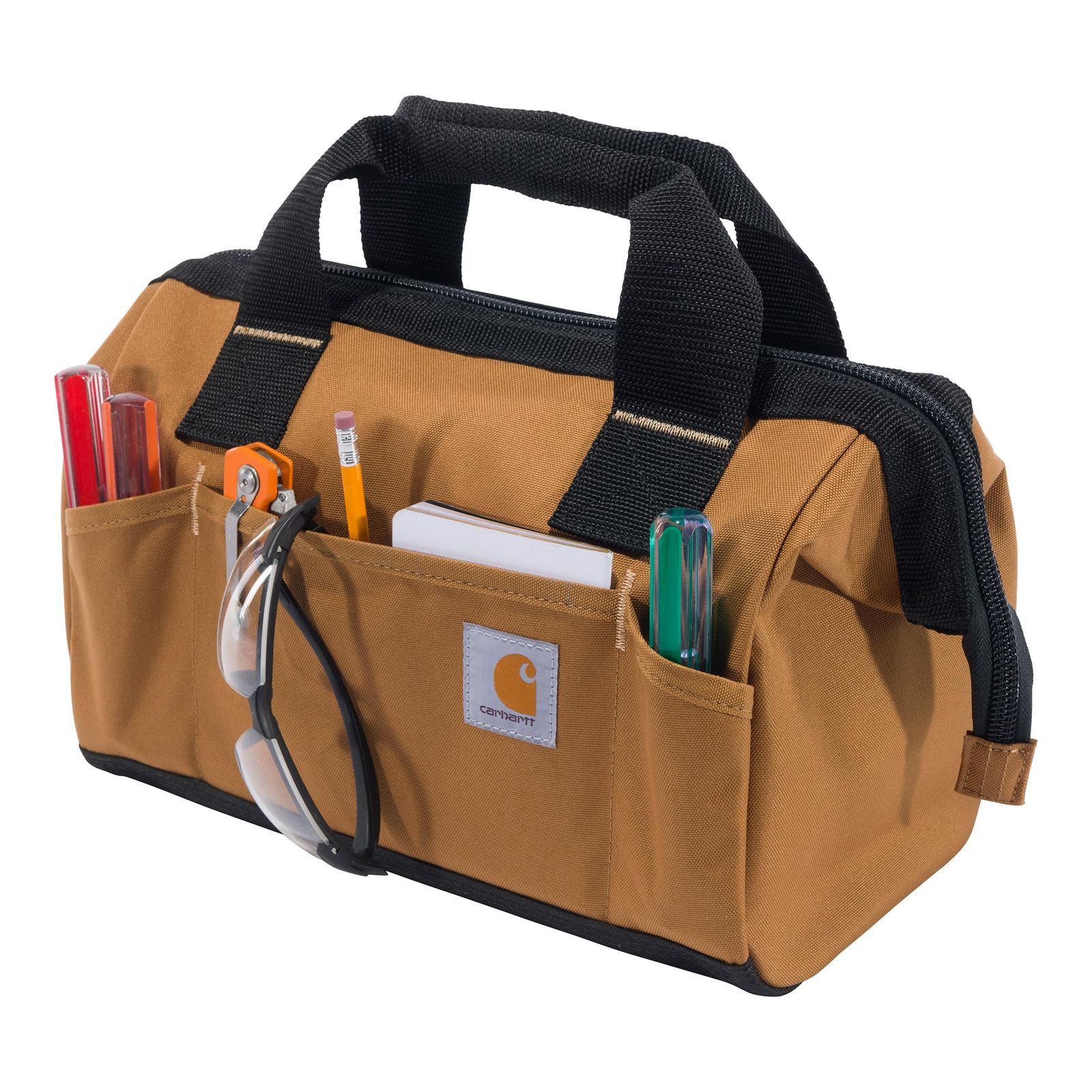 新品 CARHARTT カーハート ハンドバッグ ツールバッグ カバン ミディアムサイズ ボックスピス (160101) O/S CARHARTT-BROWN