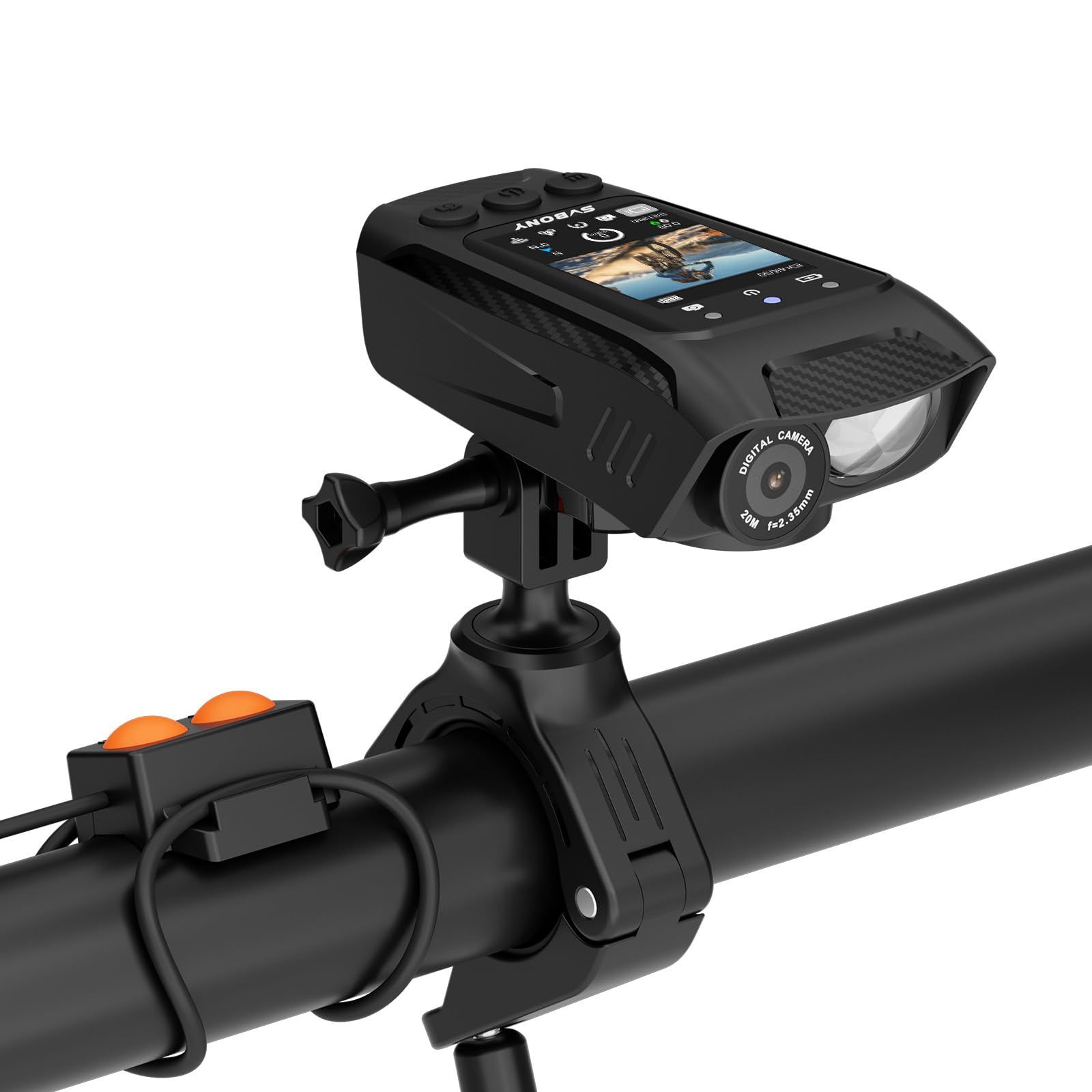 新品 アクションカメラ 自転車用ドライブレコーダーとサイクルコンピューターとライトと電子ホーン4in1 2インチカラースクリーン 4K30fps GPS追跡 長時間ビデオ録画が可能 IMX386 スマホ連携 ACT30
