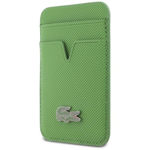 LACOSTE カードウォレット MagSafe対応 カード収納 カードケース プチピケ PU 本革風 グリーンma 8a11d851