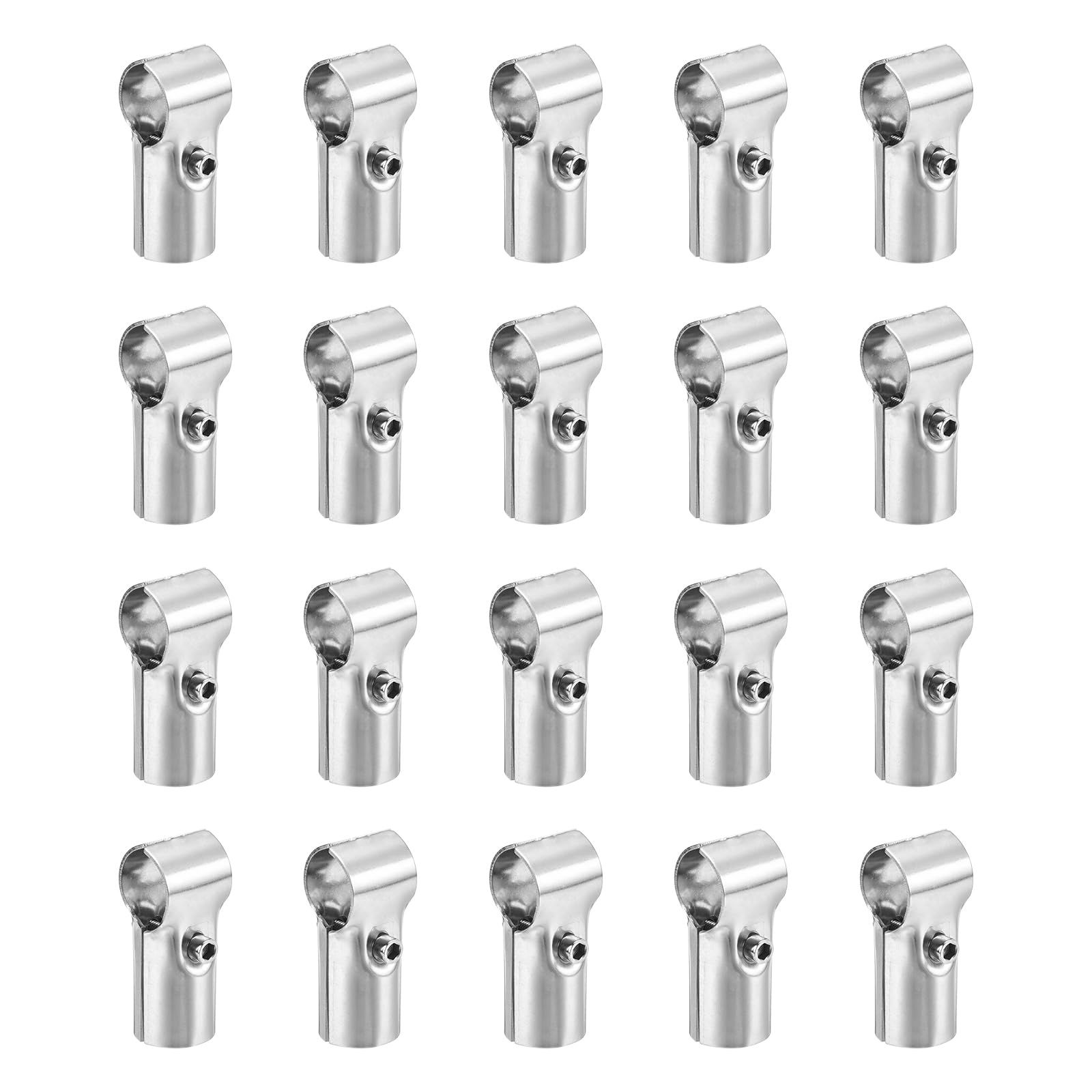 新品 uxcell 構造用パイプコネクタージョイントパイプクランプ180度2ウェイ 20セットステンレススチールコーナーフィッティングエンドレールクランプOD 1インチ（25mm）チューブに適合 シルバー 7,044円