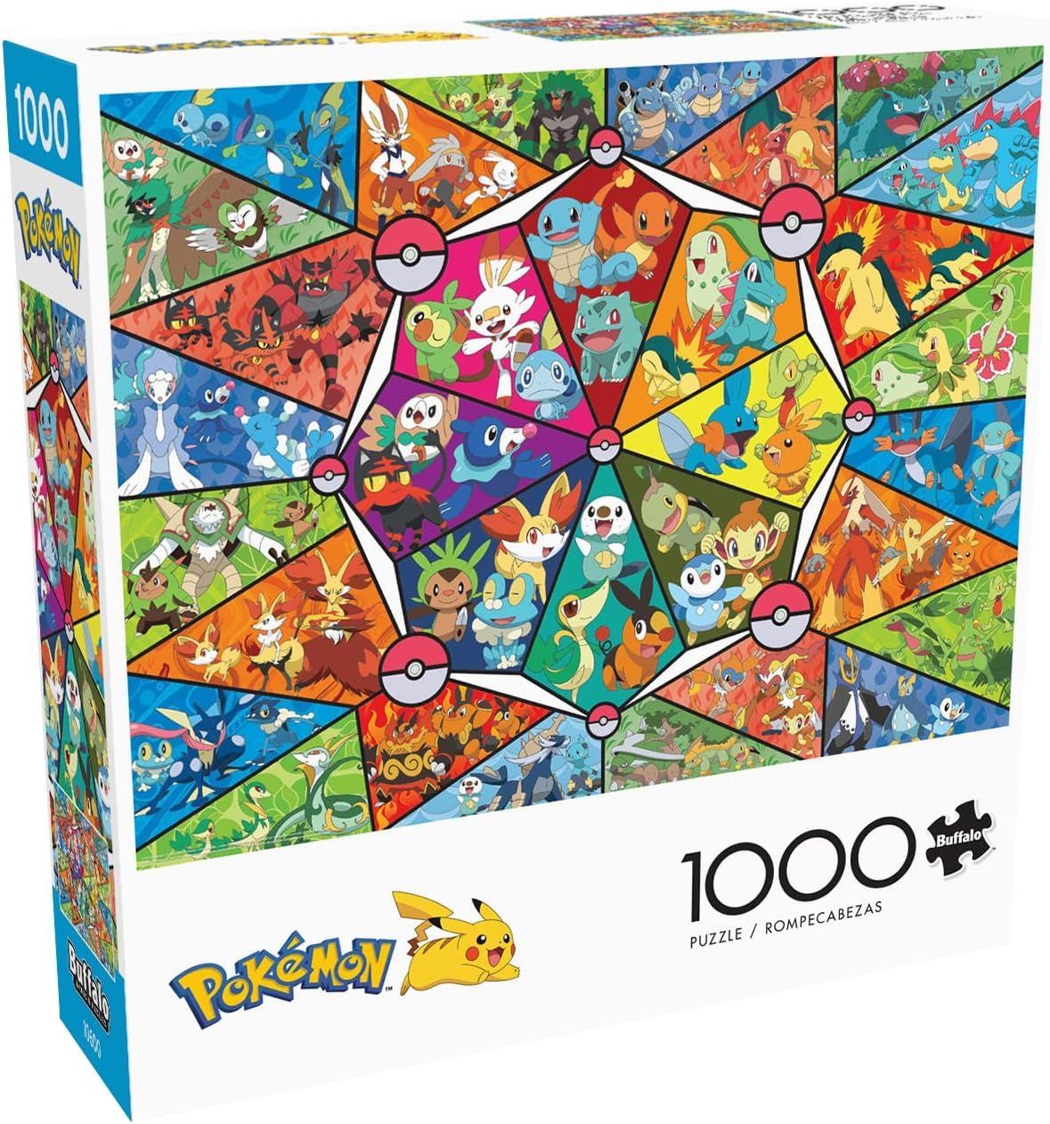 新品 Buffalo Games - ポケモン - :ステンドグラススターター - 大人のための1000ピースジグソーパズル - ゲームナイトに最適なチャレンジングパズル - 完成サイズ 26.75 x 19.75