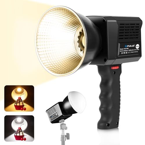 【新品】PULUZ 撮影用ライト LEDビデオライト 60W COB 定常光 小型 2500-6500K 二色温調整 高演色CRI95+ 手持ち対応 充電式 ビデオライト 60W 照明 撮影 LED Vlog/商品撮影/配信/インタビュー用 7506d8bc