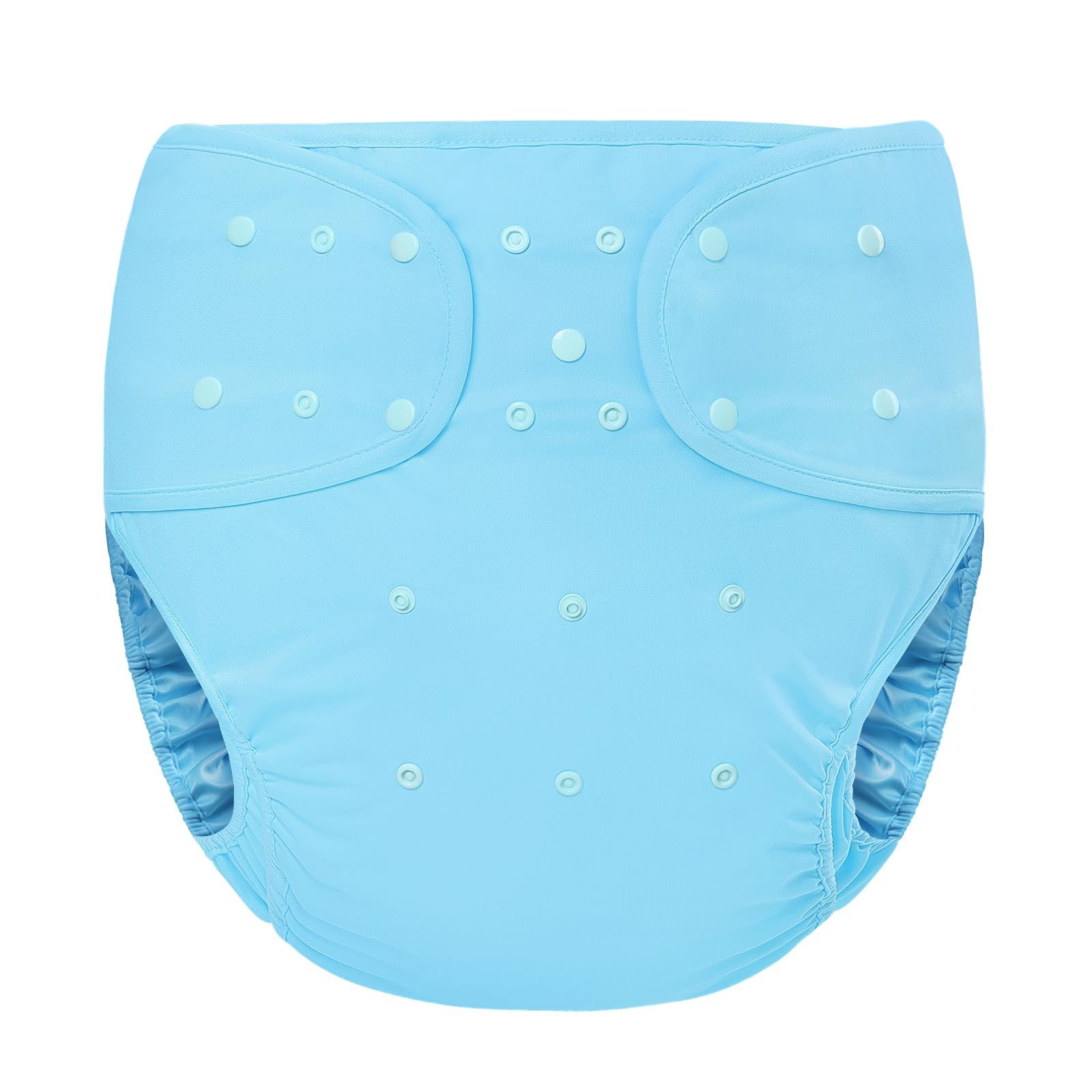 新品 LittleForBig 大人用おむつカバー 【気楽なおむつカバー】 調節可能なウエストと長さ 無地 スナップ付 漏れ防止 通気性 洗濯可 青