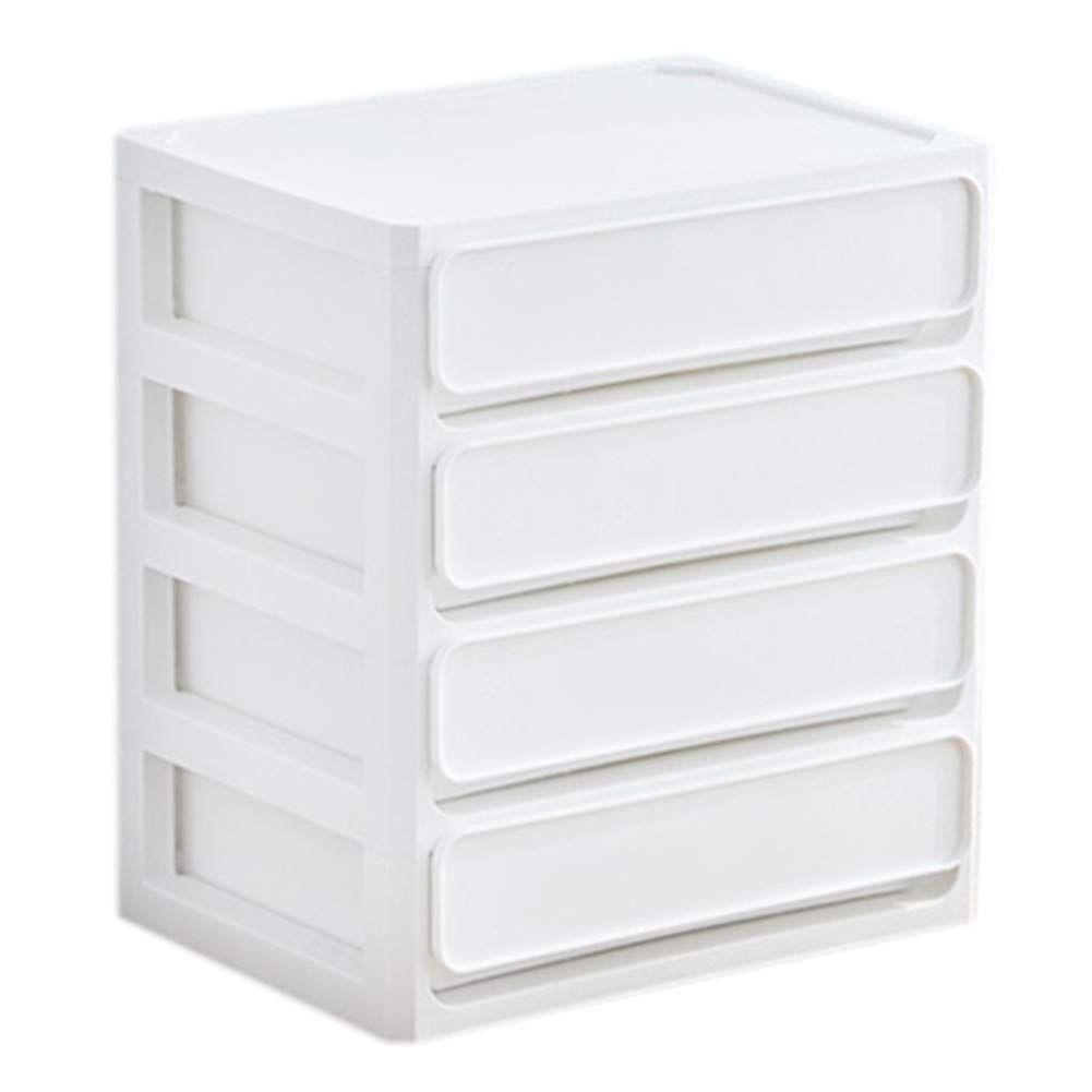 新品 引き出し 収納ケース レターケース プラスチック 小物収納ボックス ワイドB5サイズ 2段3段4段 卓上収納 整理整頓 文房具 化粧品 事務用品 文書 完成品 ホワイト/白 (4段、A5収納でき)