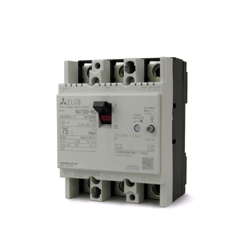 新品 三菱電機 NV100-KC 3P 75A 100MA 漏電遮断器 (定格電流:75A) NN