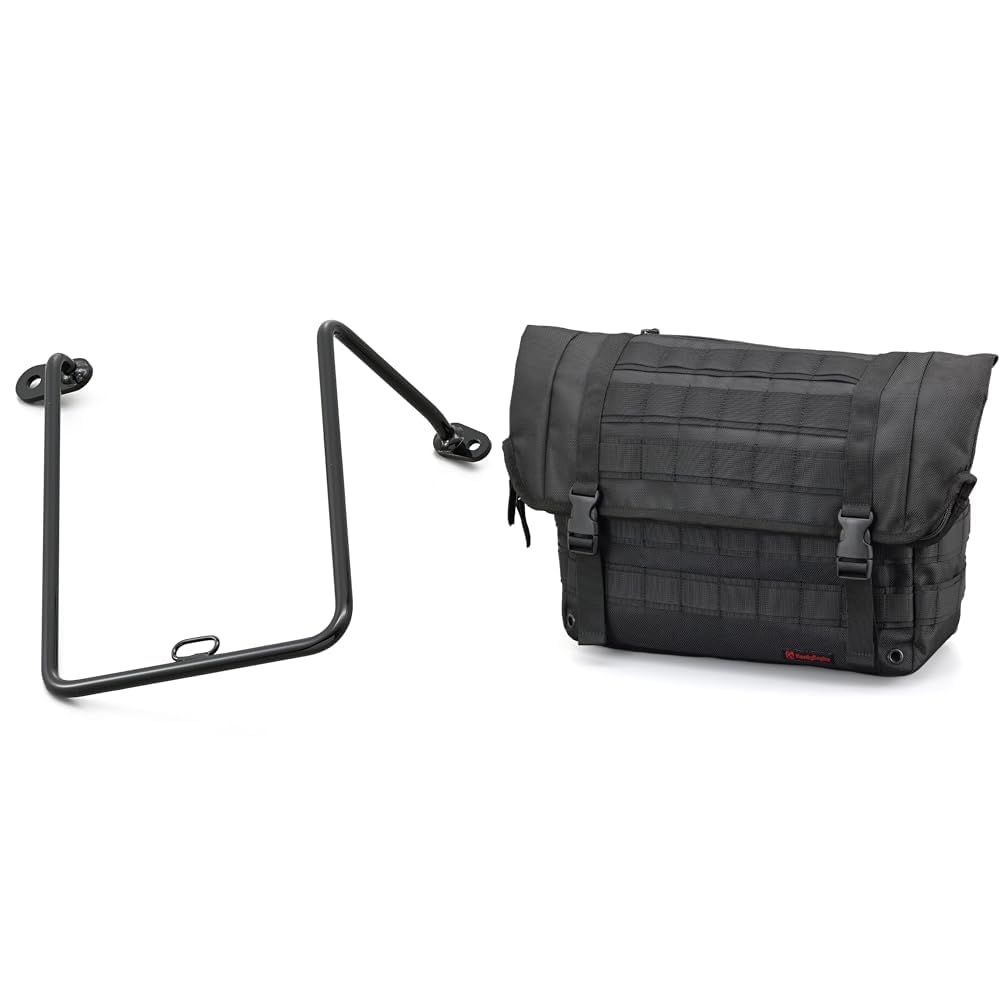 新品 【クロスカブ スーパーカブ専用セット】デイトナ(Daytona) バイク用 サドルバッグサポート 左側専用 99863 & ヘンリービギンズ(Henly Begins) バイク用 サイドバッグ 10L 防水 サドルバッグWR DHS-20 ブラック 21