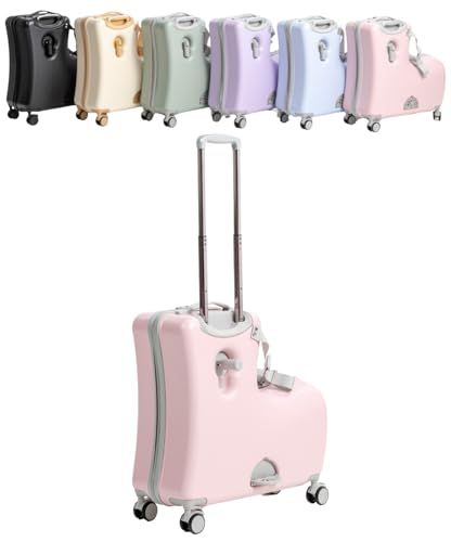 [キッズトラベル] 【子連れ旅行に革命 折りたたみタイプ 子供が乗れるキャリーケース 乗れるスーツケース 子供用キャリーケース ダブルキャスターで静音 安心素材 旅行 帰省 ちょっとしたお出かけにも便利 座れるスーツケース (くすみピンク)p 2feed8ad