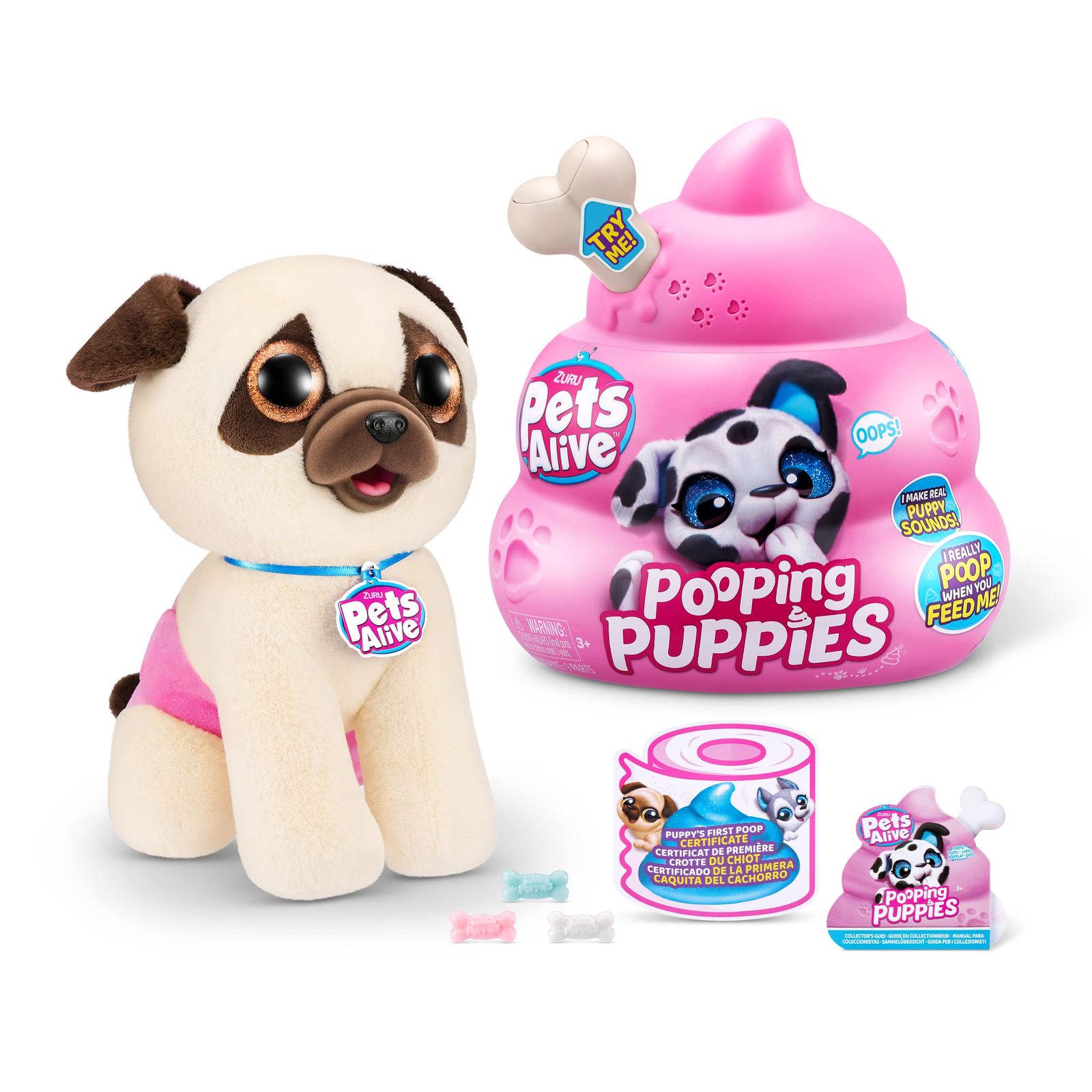 新品 ZURU Pets Alive うんち子犬(パグ) サプライズパピーぬいぐるみ ウルトラソフトぬいぐるみ インタラクティブトイペット 電子ペット子犬 女の子と子供用 9,189円