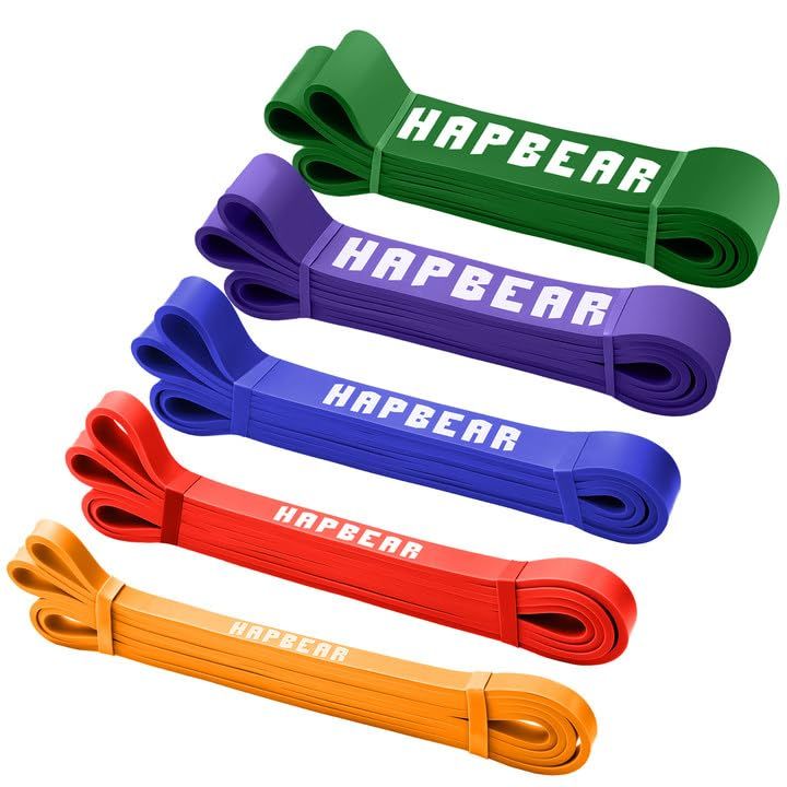 HAPBEAR トレーニングチューブ 懸垂補助バンド レジスタンスバンド 5レベル 筋トレ用 ゴムチューブ レジスタンスバンド フィットネスバンド 男女兼用 自宅トレ ダンベル代用 非滑り 耐久性 5本セット送料無料 445ade3f
