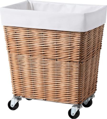 新品 003403 WILLOW LAUNDRY BASKET with CASTER 34L (WH) ウィロー ランドリー バスケット キャスター付き 28L ランドリー収納 洗濯バスケット リビング収納 バスケット カゴ キャスター リビング カバン置き
