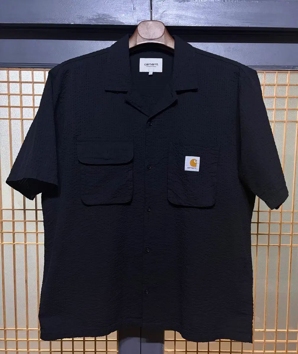 XXL)Carhartt カーハート シアサッカー オープンカラーシャツ ブラック