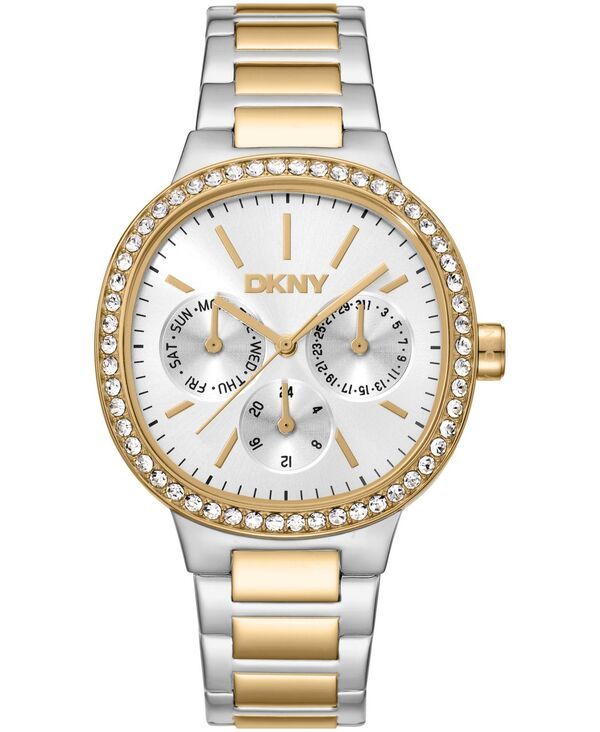 【送料無料】 ダナ キャラン ニューヨーク レディース 腕時計 アクセサリー Womens Silver Dial Crystal Bezel TwoTone Gold Stainless Steel Bracelet Multifunctional Watc 34,320円