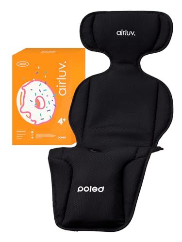 Poled公式 エアラブ4プラス ドーナッツ(airluv4+ donut) 送風機付きクールシート ベビーカーシート 暑さ対策 (リッチブラック, 単品)pms b616acad