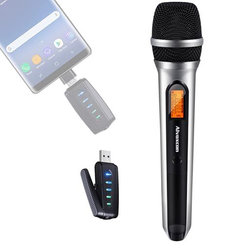 Alvoxcon USB ワイヤレスマイク 無線マイクセット UHF 手持ち型 | YouTube配信 Zoom会議 オンライン授業用 PC/Mac/Android用 簡単接続 録音/撮影/ナレーション対応 国内発送 72f71021