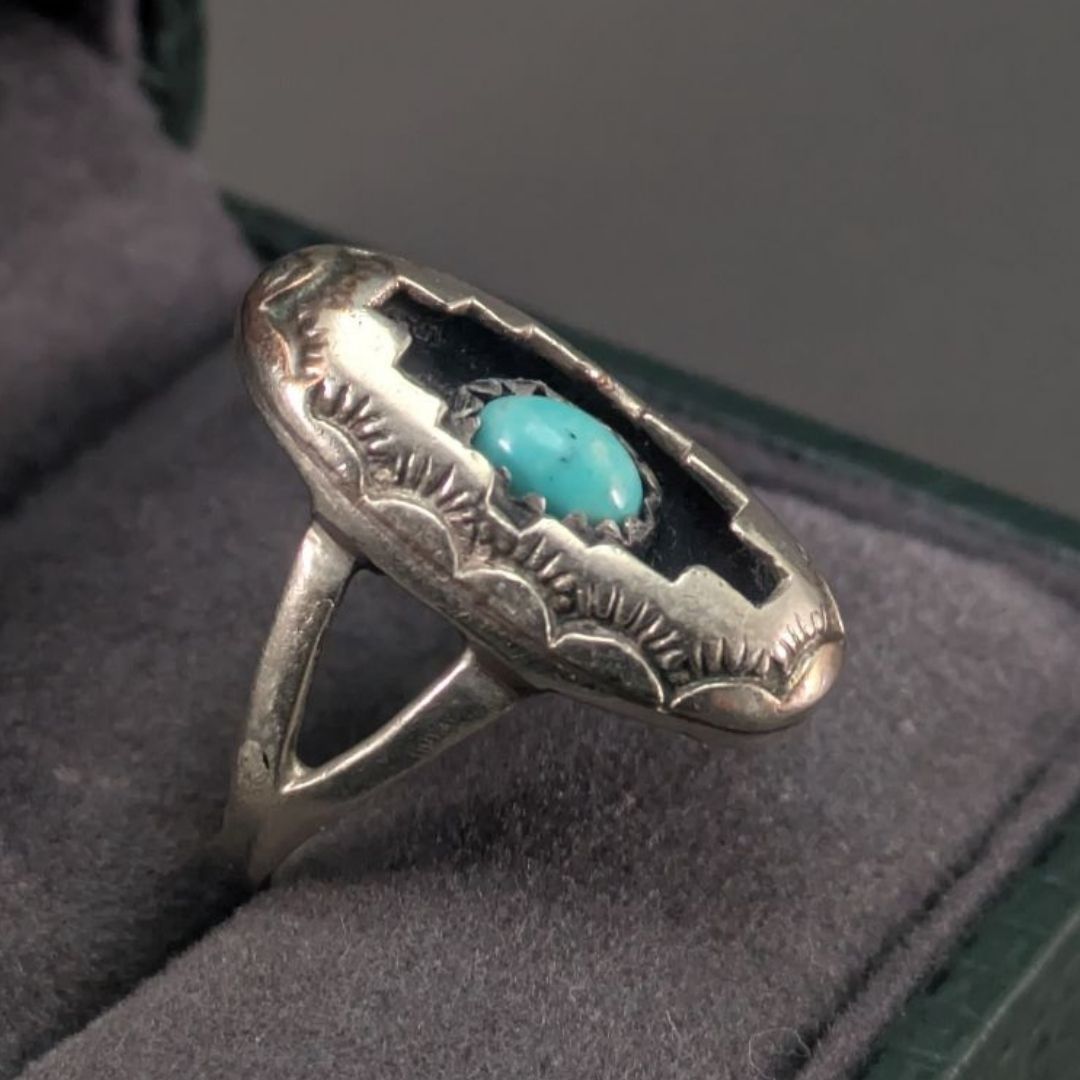 ZUNI ズニ族 ターコイズ シルバー925 13号 インディアンジュエリー