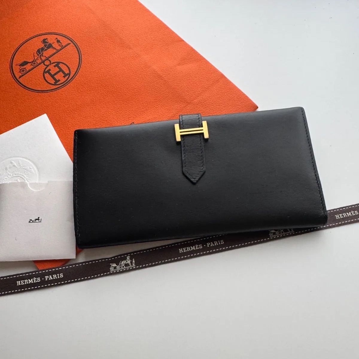 【美品】 435 HERMES エルメス ベアン 2つ折り長財布