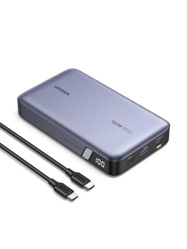 UGREEN 100W PD・PPS 2.0対応 20000mAh 大容量 3ポート USB-C×2 USB-A×1 パススルー機能 低電流モード搭載 入力65W急速充電対応 マルチ保護機能搭載 PSE技術基準適合 MacBook Windo b0cd71ee