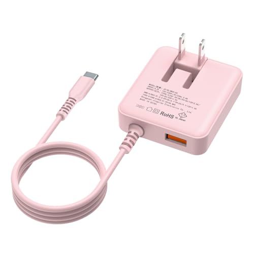 OMKUY 30w 充電器 type-c USB 急速充電器 タイプc 【PD30W&QC3.0/超薄型/USB-Aポート&1.5mType-Cケーブル/折り畳みプラグ】スマホ充電器 ケーブル一体型 AC コンセント 2台同時 コンセント 軽 a311467d