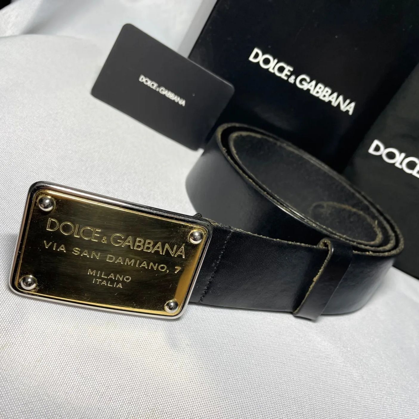 DOLCE&GABBANA ドルチェ&ガッバーナ ロゴプレートバックル ブラック 