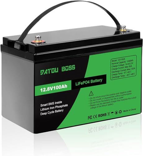DATOUBOSS リン酸鉄リチウムイオンバッテリー 12v 100ah リン酸鉄バッテリー 1280wh lifepo4 15年の使用寿命 20000回の充放電サイクル 先端なBMS保護技術 容量拡張可能 安全安心 直列 並列接続 サブバッ be983e2a
