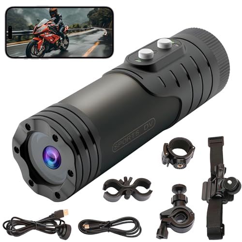 ドライブレコーダー アクションカメラ ドラレコ バイク/自転車用 コンパクト 1080P IP66防水 振動フィードバック 充電中録画対応 アプリ接続 120°広角 自転車/バイク アウトドアスポーツ ブラック 基本セット (TFカード別売) abd82c5c