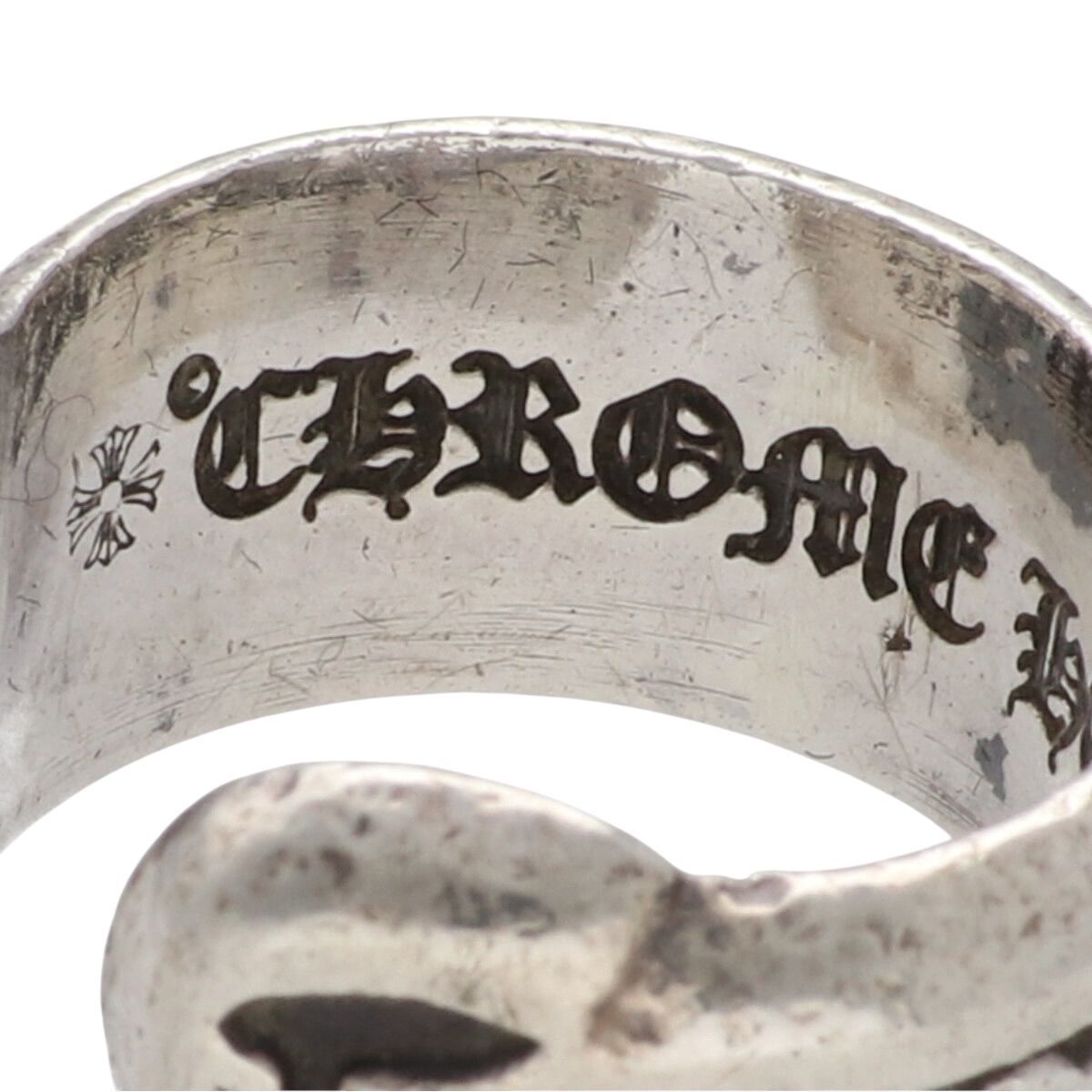中古】 CHROME HEARTS クロムハーツ スクロールラベルリング スモール