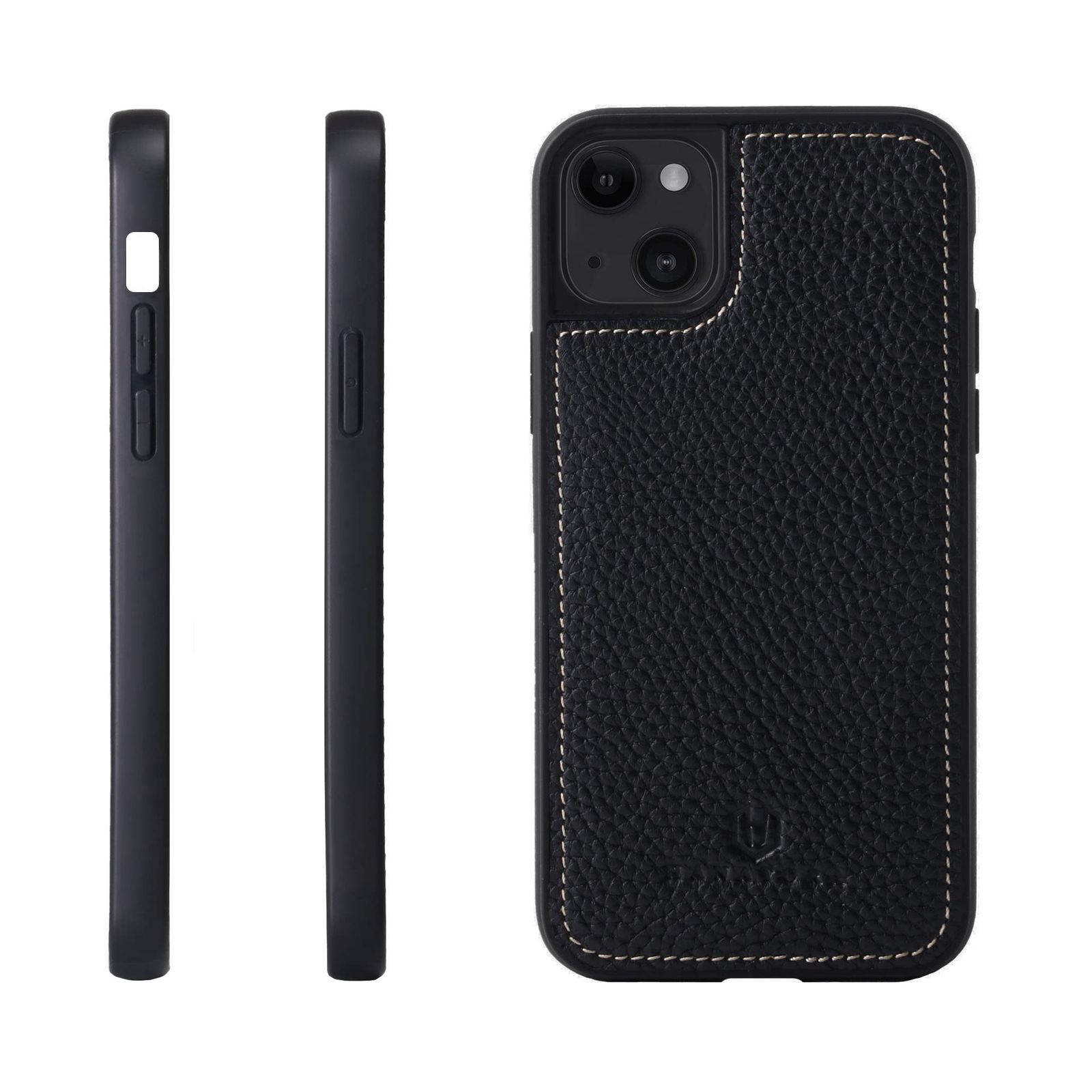 新品 HANATORA for iPhone 17e 16e ケース 本革 耐衝撃 スマホケース スマホ コードホルダー 付き シュリンクカーフレザー ギフト バンパー型 マグネットなし ブラック SPG-16e-Black