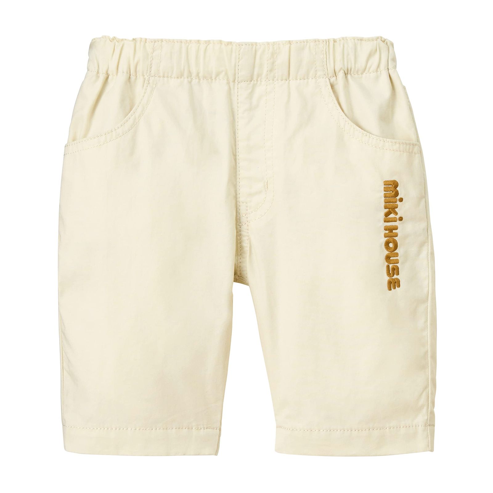 新品 [ミキハウス] 8分丈パンツ ロゴ 無地 シンプル 男の子 女の子 ベビー キッズ 子供服 通園 通学 ズボン 10-3204-497 110cm 白