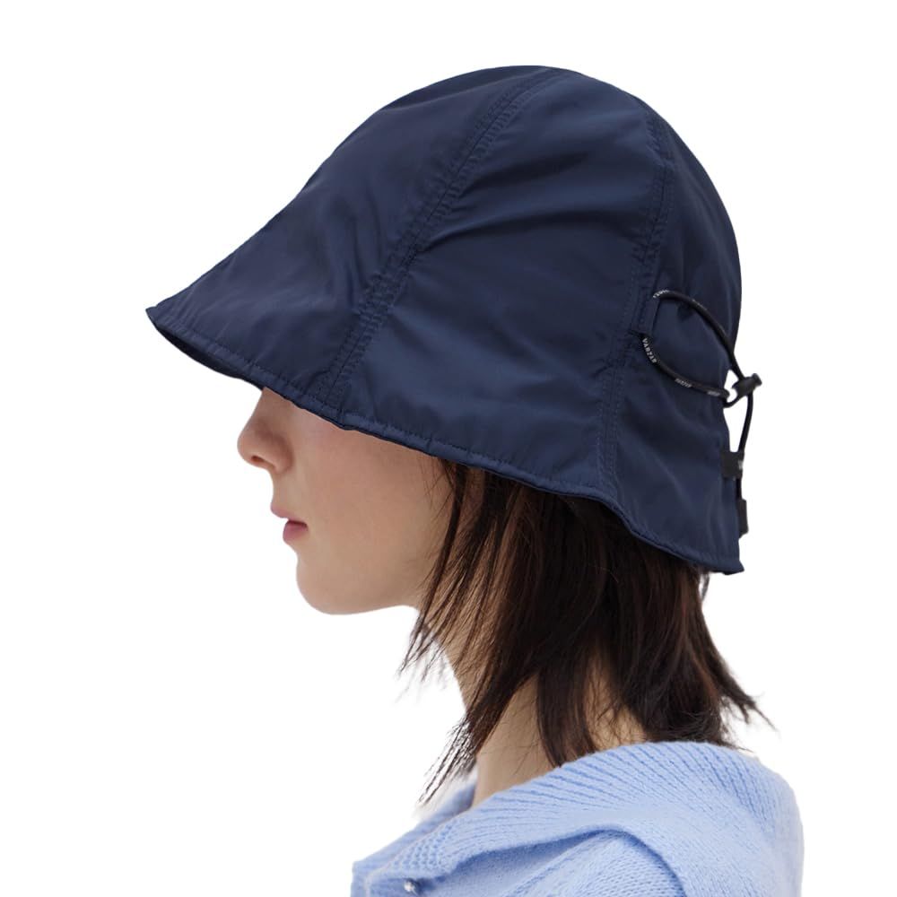 新品 [VARZAR] Label String Bucket Hat Navy