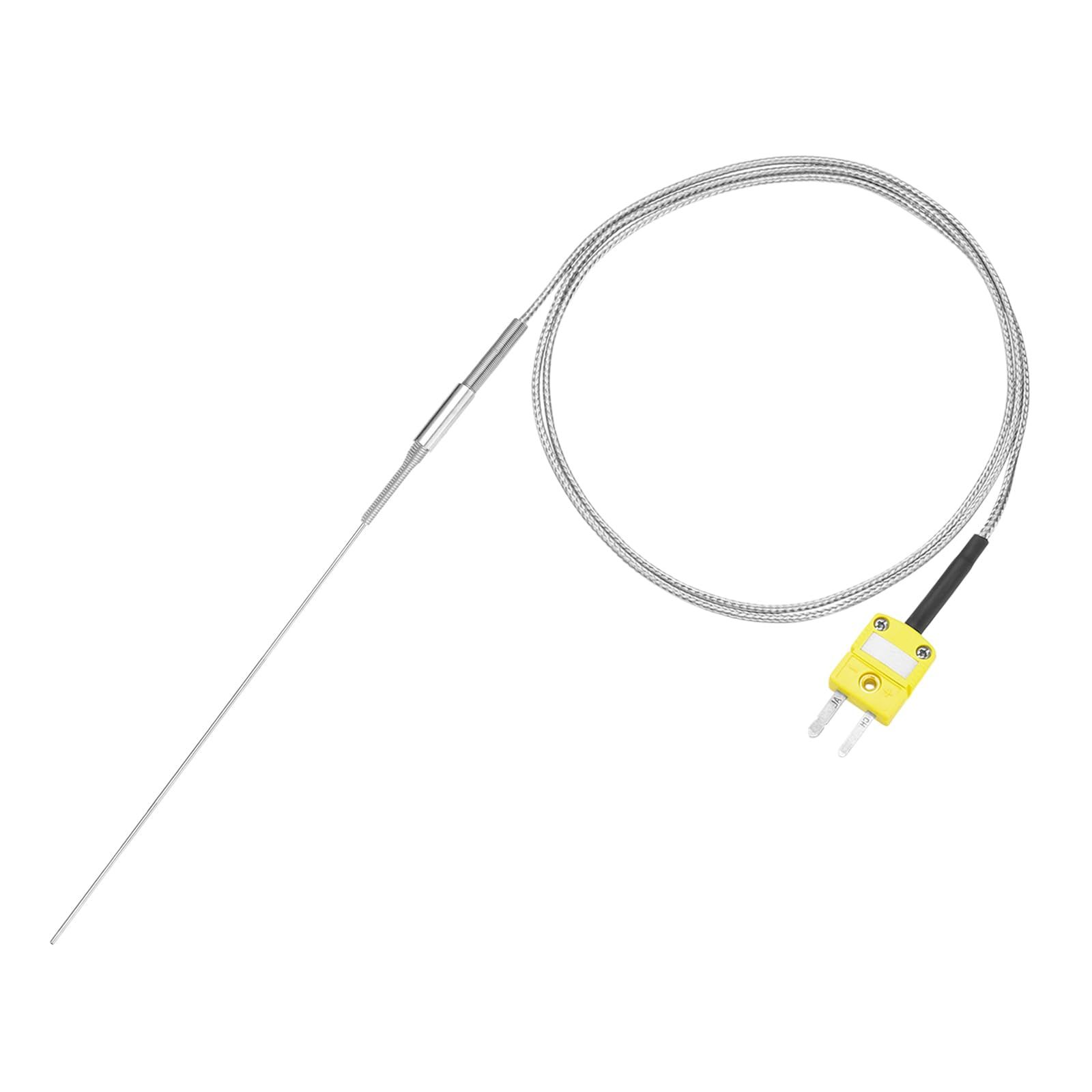 新品 uxcell プラグ付きKタイプ熱電対 メーター温度センサープローブ-50?1100°C（-58?2012°F）ステンレス鋼 0.5x150mm 3.3ftワイヤー