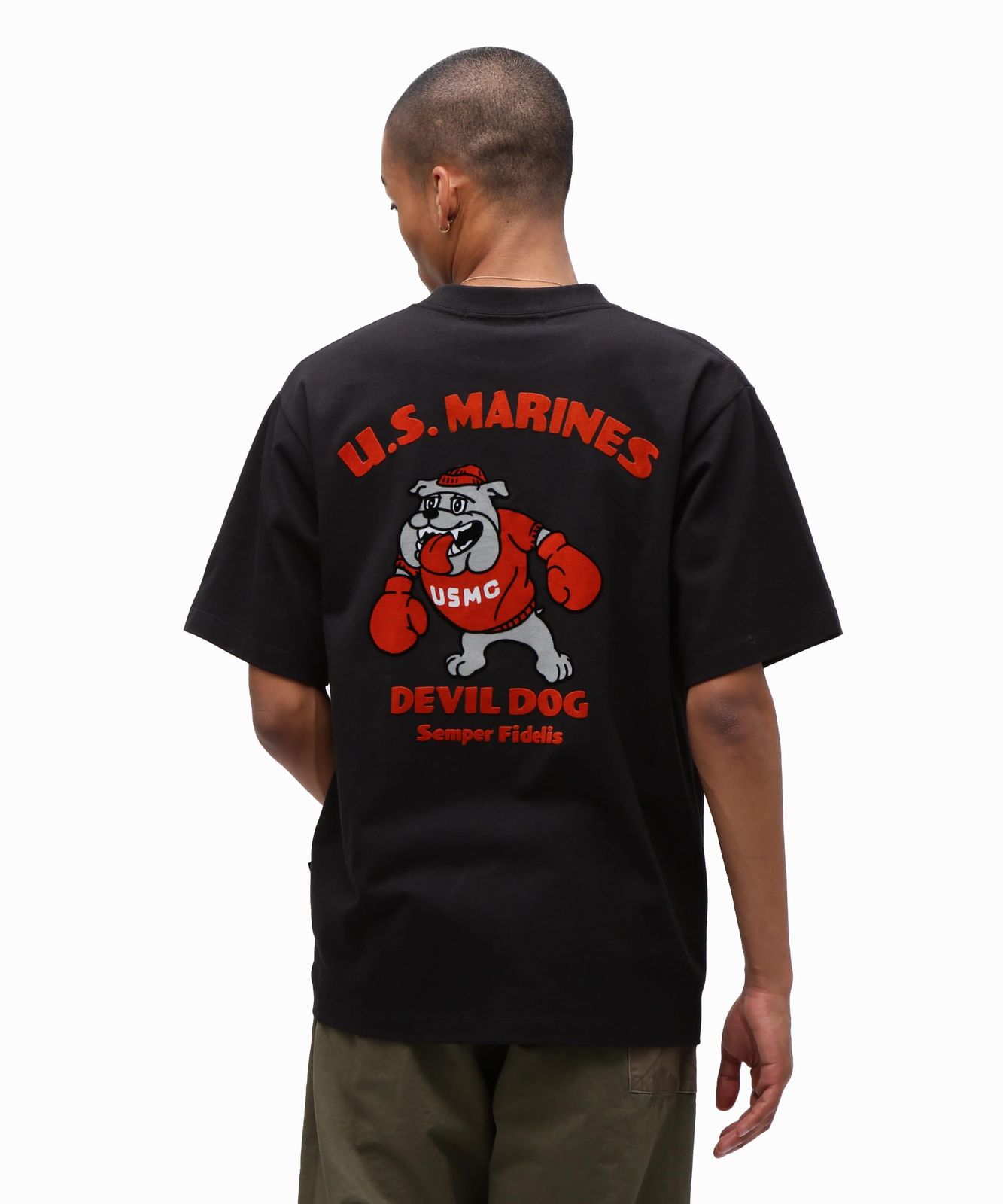新品 [Avirex] [アヴィレックス] USMC BULLDOG T-SHIRT ブルドック 半袖 Tシャツ メンズ M 010 ブラック 783-5234003
