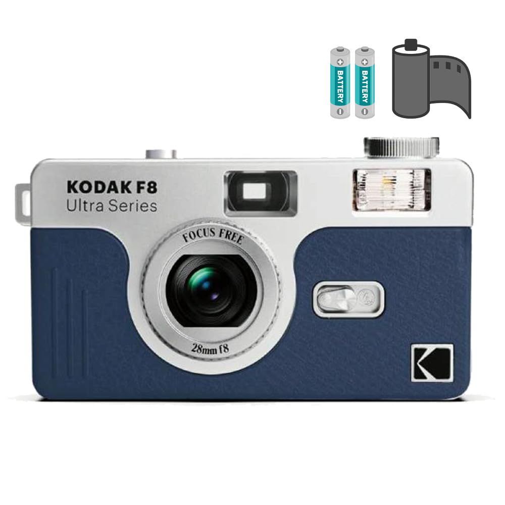 新品 コダック フィルムカメラ Ultra F8 カメラ 35mm ネイビーブルー 単三電池 ネガフィルム付 セット