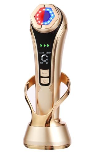 美顔器 1台多役 EMS RF イオン導入導出 超音波 温熱ケア リフトアップ 赤色LED 青色LED 3段階調整 初心者向け スキンケア 多機能美顔器 目元 男女兼用 自宅エステ 旅行 出張 母 父 誕生日プレゼント 30代 40代 50代 ceada707