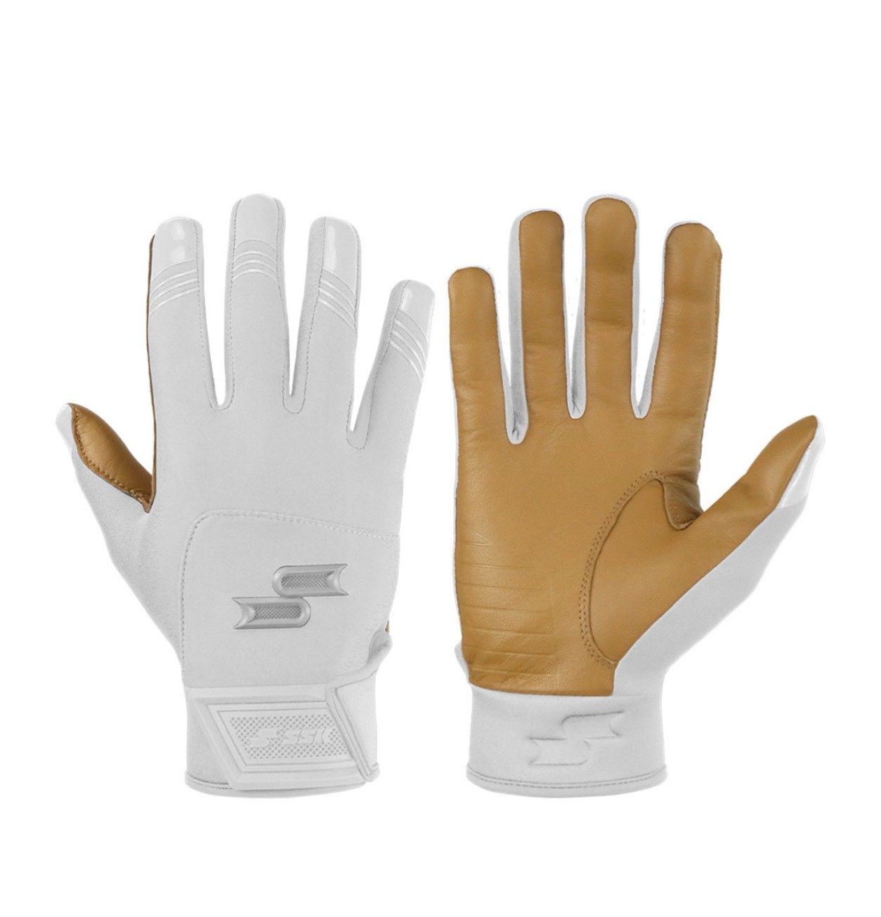 【人気モデル】SSK USA プレミアム バッティンググローブ 両手 野球用 フィット感抜群　SSK X1 Color Rush Adult Baseball Batting Gloves　WHITE
