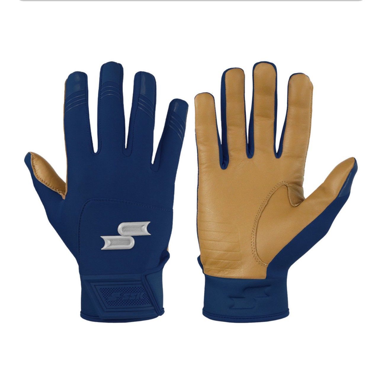【人気モデル】SSK USA プレミアム バッティンググローブ 両手 野球用 フィット感抜群　SSK X1 Color Rush Adult Baseball Batting Gloves　NAVY