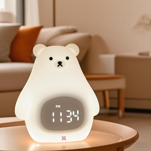 ナイトライト ベッドランプ テーブルランプ LED 照明 USB充電 卓上照明 ベッドライト 寝室用 常夜灯 枕元照明 ルーム光 小型 おしゃれ かわいい プレゼント 女性 子供 贈り物 持ち歩ける（クロッククマ） 国内発送 34e73063