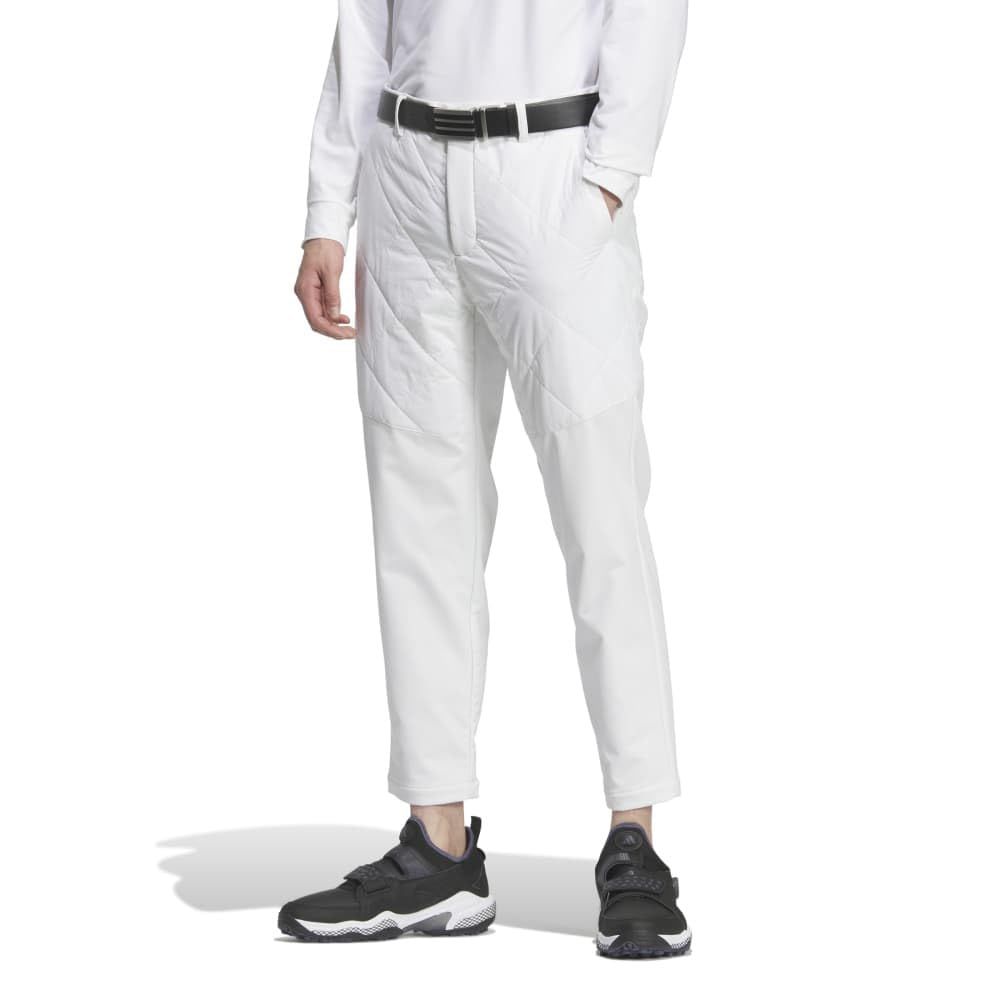 新品 [adidas] EX STRETCH COLD .RDY 撥水 キルトコンビネーション ジョガーパンツ ホワイト J/92