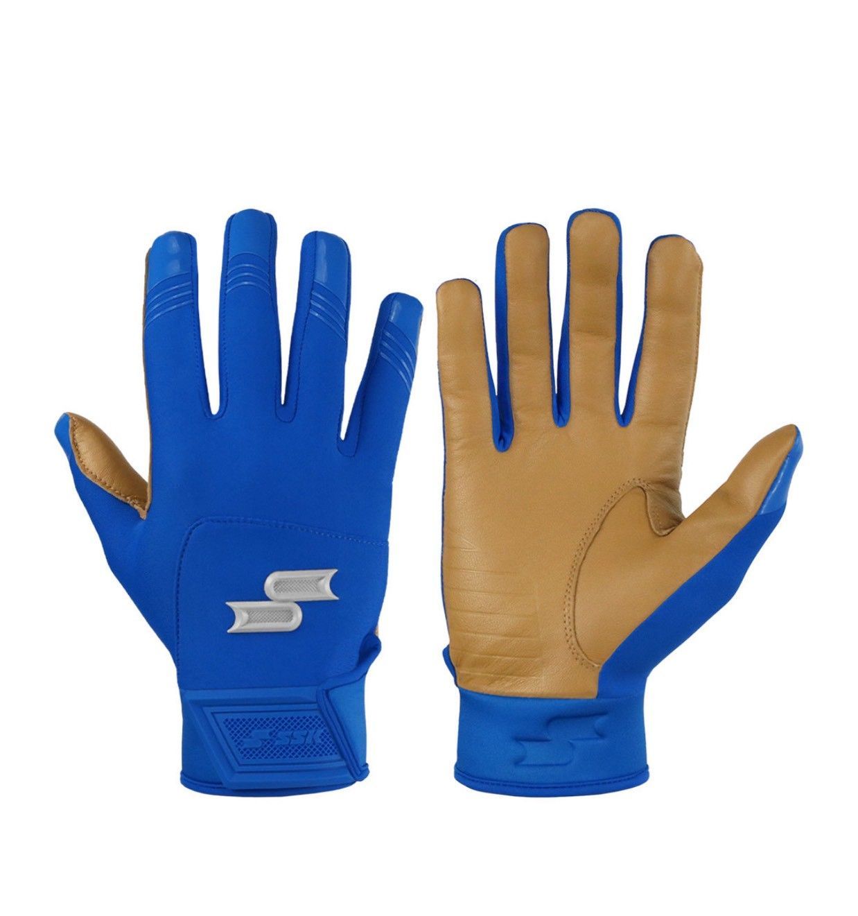 【人気モデル】SSK USA プレミアム バッティンググローブ 両手 野球用 フィット感抜群　SSK X1 Color Rush Adult Baseball Batting Gloves　BLUE